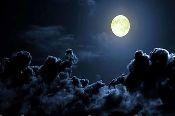 зловещая луна, ночное небо