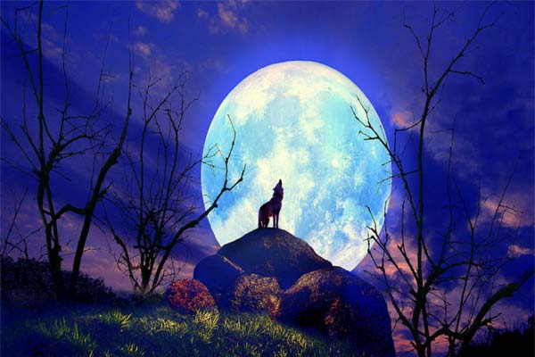 мистика - Луна в ночном небе