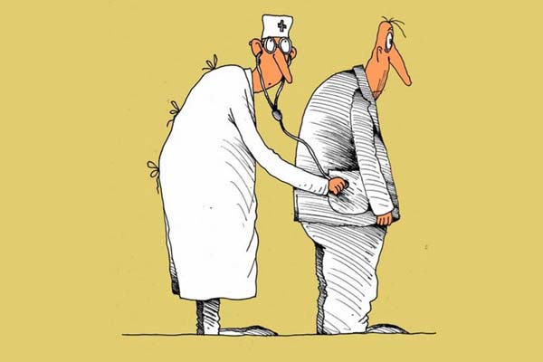 врач и пациент, карикатура