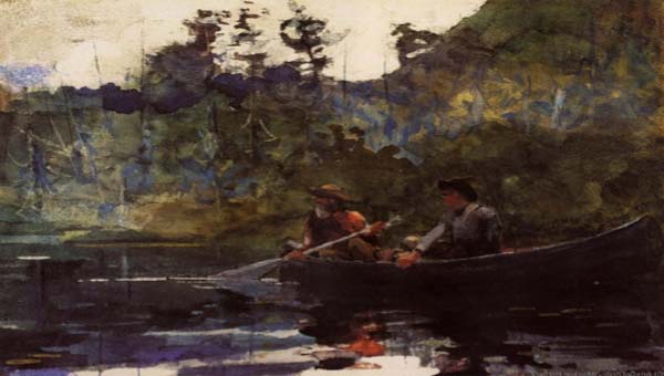 рыбаки в лодке, картина
