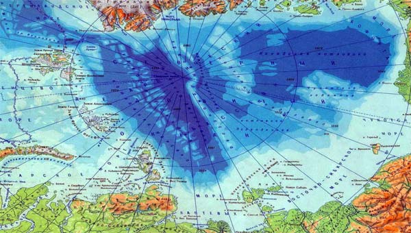 карта Северного Ледовитого океана