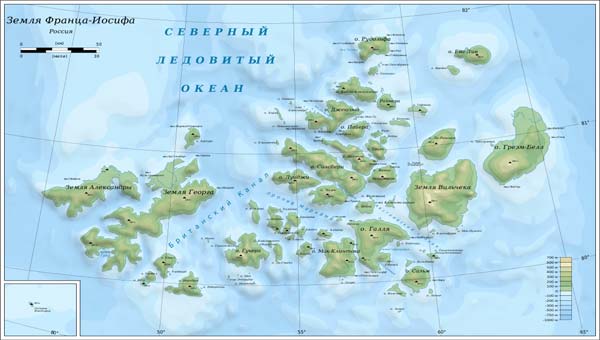 Карта архипелага Франца-Иосифа