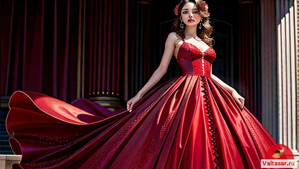 женщина в красном платье