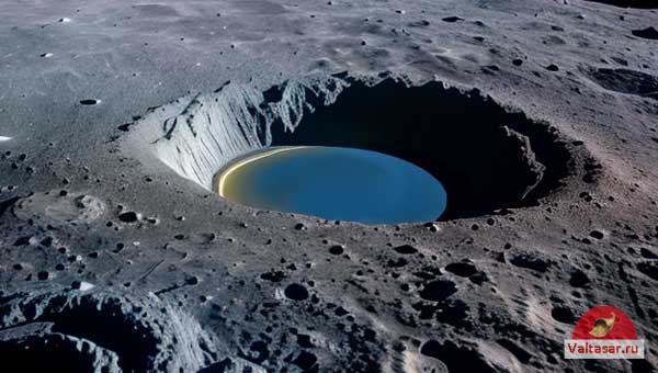 кратер со льдом на Луне