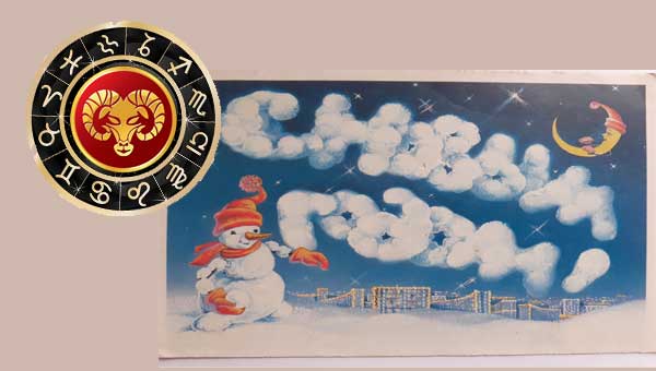 открытка снеговик поздравляет с Новым годом