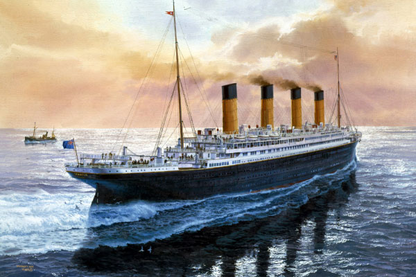 лайнер Титаник перед крушением