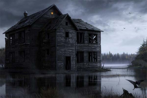 мрачный дом с призраками
