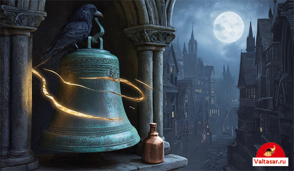 ворона сидит на колокольне