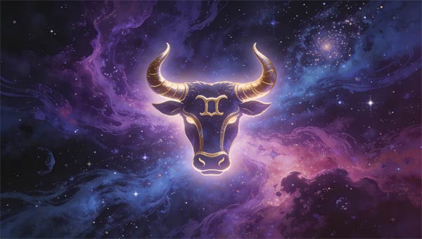 Телец на фоне звездного неба