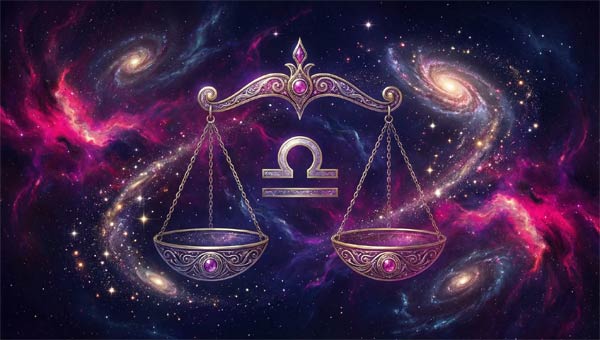 созвездие Весы на фоне звёздного неба