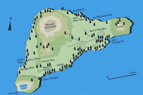 схематическая карта острова Пасхи