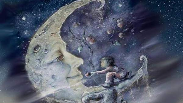 картинка Луна и ребенок