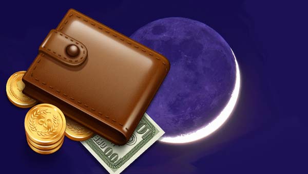 кошелек, деньги и Луна