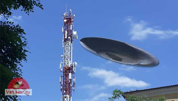НЛО над городом и вышка сотовой связи