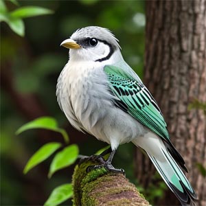 птица с зеленым опереньем