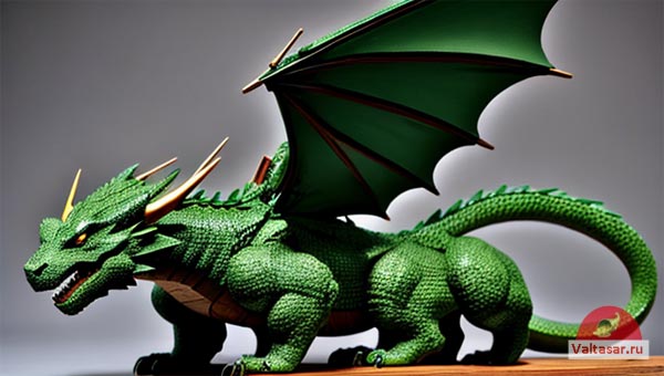 зелёный деревянный дракон