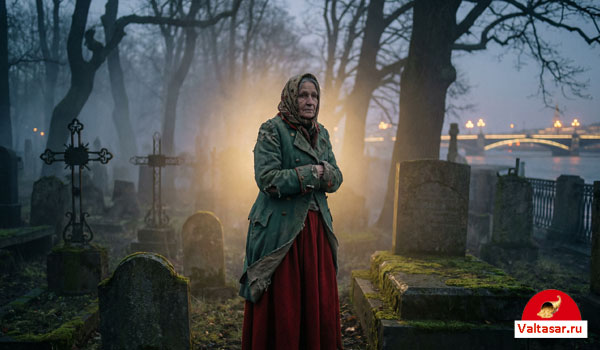 привидение на кладбище