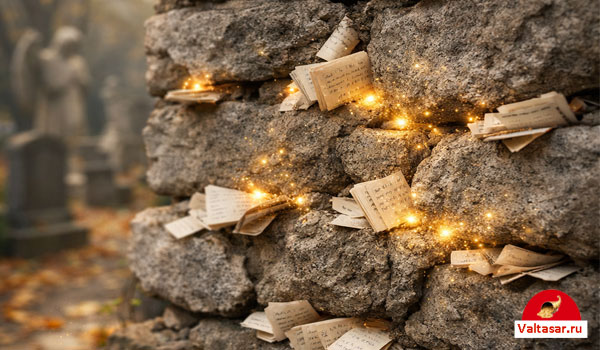 стена с молитвенными записочками