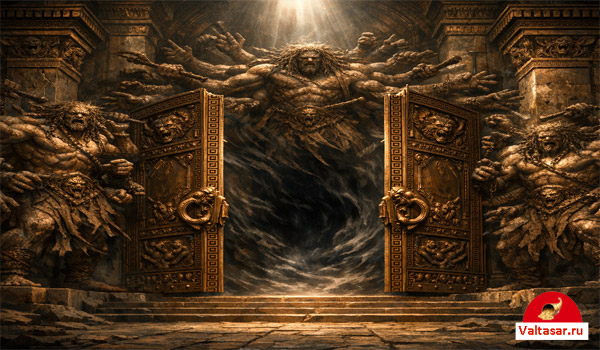 сторукие великаны охраняют вход в подземный мир