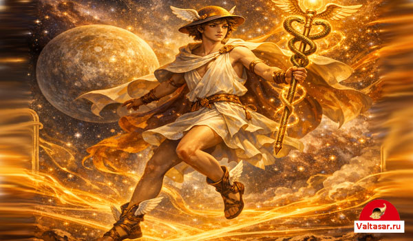 Юноша с кадуцеем в образе бога Меркурия, планеты