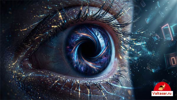 свет преломляется и отражается в человеческом глазе