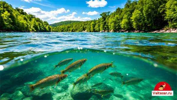 рыба в спокойной реке