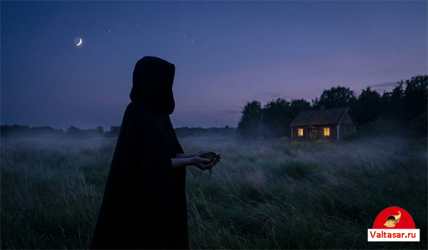 ведунья ночью творит обряд